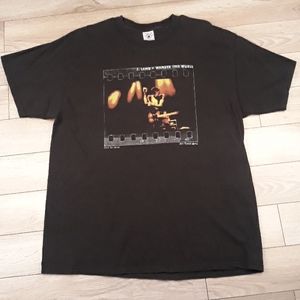 JOHNNY LANG Band Wander This‎ World Tour Black Cotton Mens T Shirt Sz XL 90s Y2K